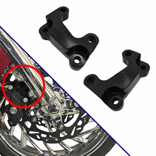320mm rotor- caliper adapter brackets for '09-'23 models (excludes '23 CVO)