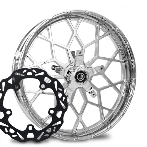 Phenom Chrome with Black Ti Chop Cut Performance Brake Rotors
