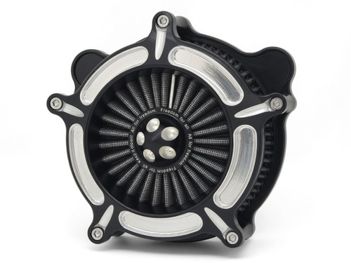 2024-2026 Harley Touring Black Machined Edge Round Air Cleaner Kit