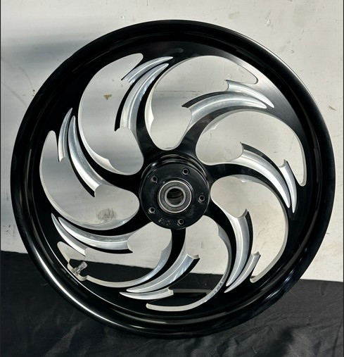 19x2.15 Assault Eclipse Wheel – Black with Machined Accents | Fits Harley Low Rider, Street Bob, Dyna, Sportster & More