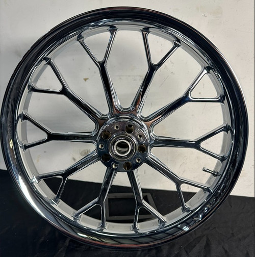 21x3.5 Wizard Chrome Front Wheel Harley Touring | Discount Chopper