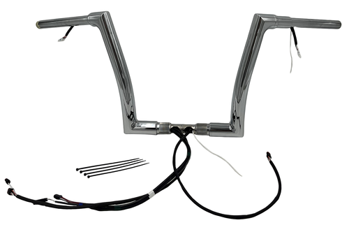 FAT BAGGERS INC. EZ Install Wired 1-1/2-Inch Flat Top Handlebar Kit - 12 Inches, Chrome 