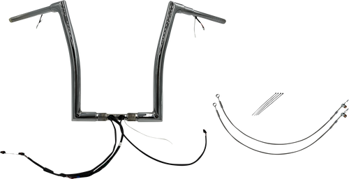 FAT BAGGERS INC. EZ Install Wired 1-1/2" Flat Top Handlebar Kit - 16" Chrome
