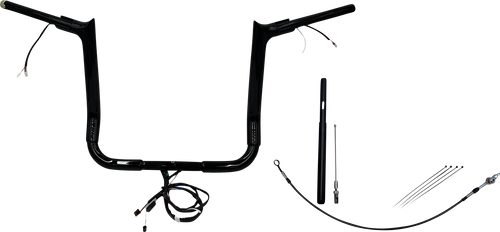 FAT BAGGERS INC. EZ Install Wired 1-1/2 Inch Pointed Top Handlebar Kit - 14 Inch Black 812014-B