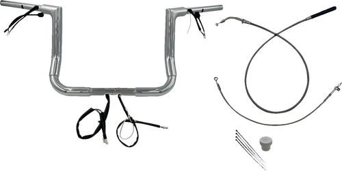 FAT BAGGERS INC. 1-1/2" EZ Install Flat Top Handlebar - 12" Chrome 