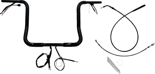 FAT BAGGERS INC. 1-1/4" EZ Install Round Top Handlebar - 14" - Black