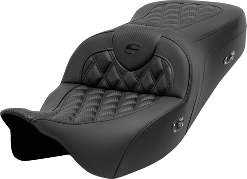 SADDLEMEN Roadsofa™ Seat with SaddleGel™ and Carbon Fiber Finish, '08-'23 FLH for Harley FL '08-'23 