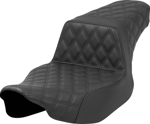 SADDLEMEN Step-Up Front/Rear Lattice Stitch Seat for Harley FL 2023-2026