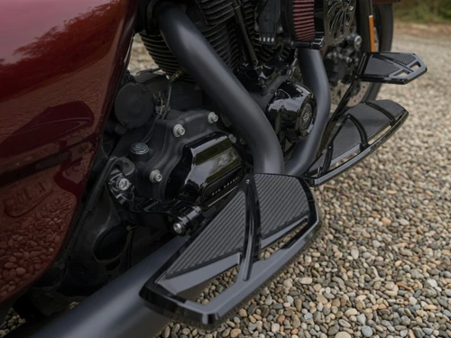 Streamline Floorboard/ Foot Control Kit- Black- on bike- right side