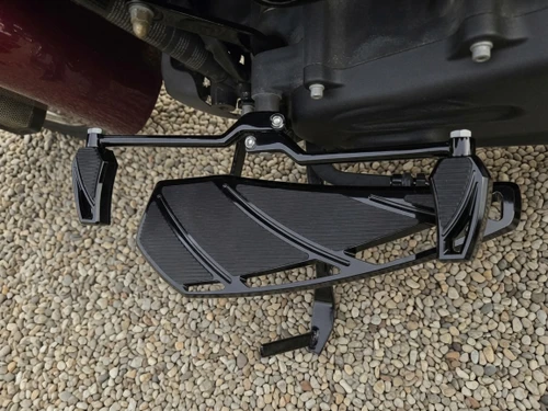 Streamline Floorboard/ Foot Control Kit- Black- on bike- left side