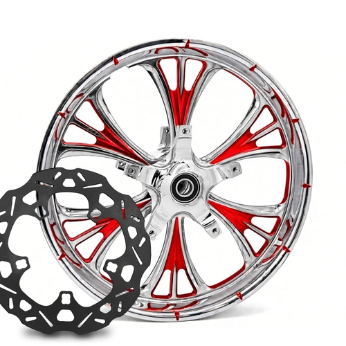 Majestic  Chrome Red Kolor Pop  with Black Ti Chop Cut performance rotors