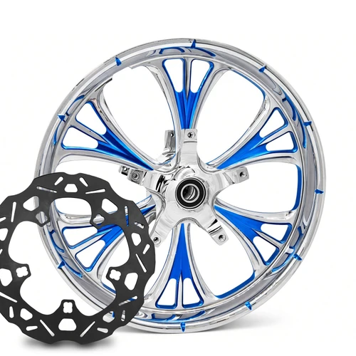 Majestic  Chrome Blue Kolor Pop  with Black Ti Chop Cut performance rotors
