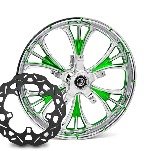 Majestic  Chrome Red Kolor Pop  with Black Ti Chop Cut performance rotors
