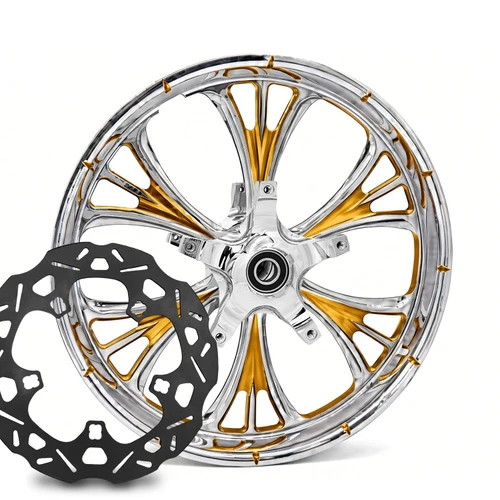 Majestic  Chrome Gold Kolor Pop  with Black Ti Chop Cut performance rotors