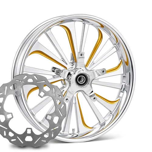 Dillinger Chrome-  Gold Kolor Pop with Chop Cut performance brake rotors