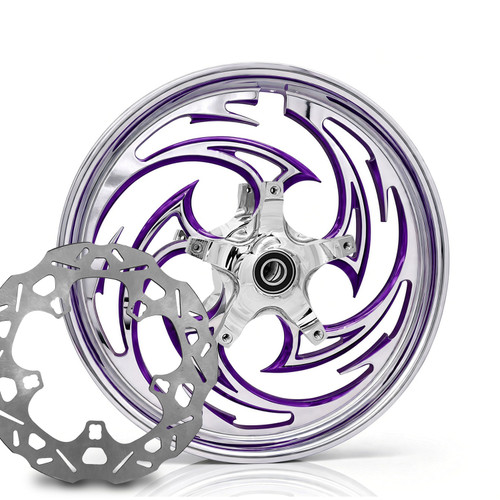 Savage Chrome - Purple Kolor Pop with Chop Cut performance  brake rotors