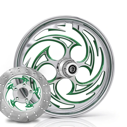 Savage Chrome- Green Kolor Pop with matching brake rotor