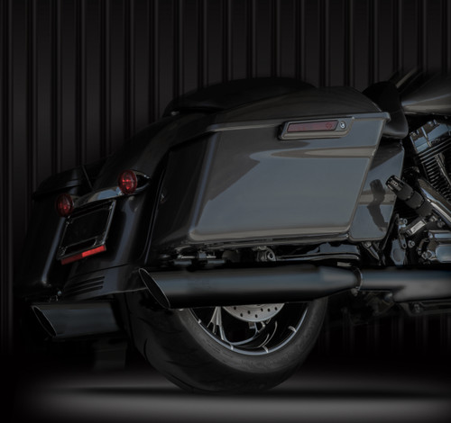 RCX Exhaust 4.0" Slip-on Slash Down Mufflers, Ceramic black.