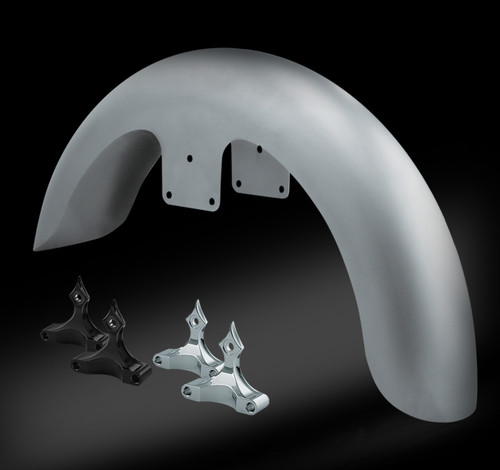 16 gauge, steel fender kit for 21x3.5 front wheel for H-D Touring Models. Choose from chrome or black fender brackets. 16 gauge, steel fender kit for 21x3.5 front wheel for H-D Touring Models. Choose from chrome or black fender brackets.