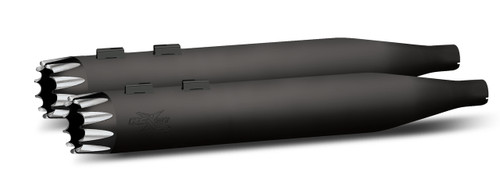 RCX Exhaust 4.0" Slip-on Mufflers, Ceramic Black with Excalibur Eclipse Tips. RCX Exhaust 4.0" Slip-on Mufflers, Ceramic Black with Excalibur Eclipse Tips.