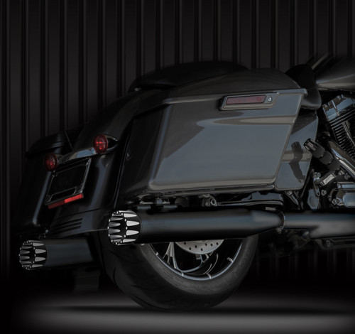 RCX Exhaust 4.0" Slip-on Mufflers, Ceramic Black with Shackle Eclipse tips. RCX Exhaust 4.0" Slip-on Mufflers, Ceramic Black with Shackle Eclipse tips.
