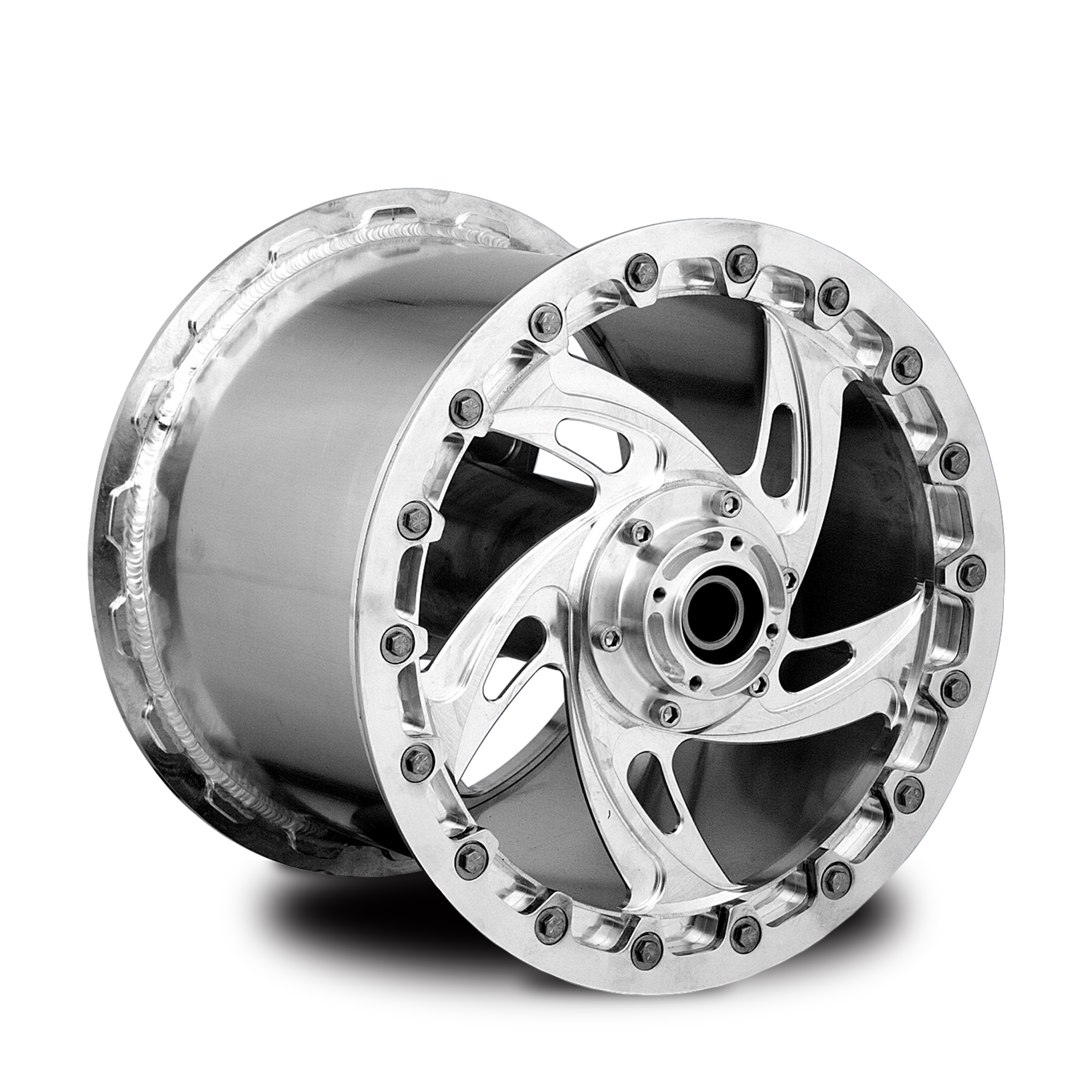 Aurora- 15-Inch Dual Spider Drag Race Beadlock Wheels - RC Components