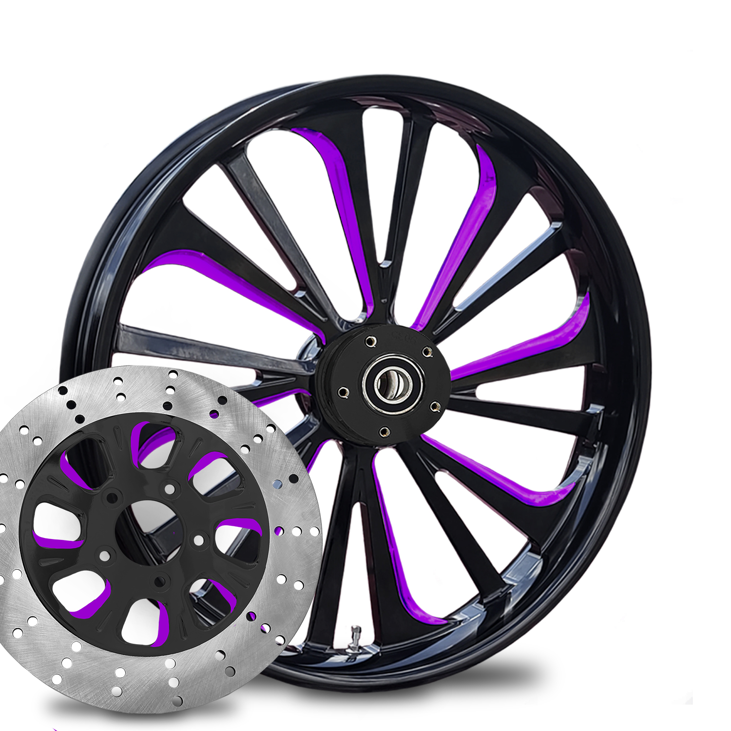 Dillinger Purple Eclipse KOLOR POP Wheels for Harley Softail