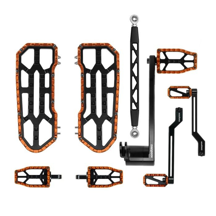Orange Hogworkz MX Floorboard Foot Control Kit for Harley Touring