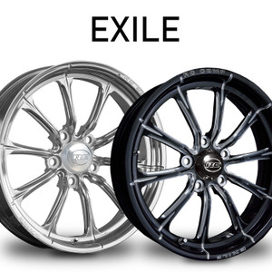 Exile front drag race wheels- lug and spindle mount (anglia, ultra, strange spindle)