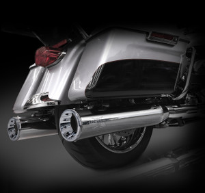 RCX Exhaust 4.5" Slip-on Mufflers for 2017 Harley Touring, Chrome with Torx Chrome Tips.