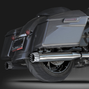 RCX Exhaust 4.0" Slip-on Mufflers, Chrome with Excalibur chrome tips.