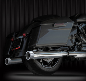 RCX Exhaust 4.0" Slip-on Mufflers, Chrome with Rival chrome tips.