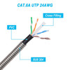 7 Foot Armored CAT 6A 10GB 24awg Rugged Outdoor UV Weatherproof Ethernet Network Cable