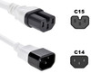 3 Foot Power Cord C14 to C15 White SJT 14awg 3 Foot Power Cord C14 to C15 White SJT 14awg