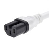 3 Foot Power Cord C14 to C15 White SJT 14awg 3 Foot Power Cord C14 to C15 White SJT 14awg