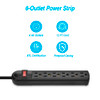 12 Foot 6 Outlet Surge Protector with Right Angle Plug