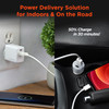 HyperGear USB-C Power Delivery Bundle | 20W USB-C PD + 12W USB Fast Wall Charger and Fast Car Charger - White