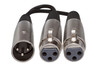 HOSA XLR Splitter Cable, 1 XLR Male to Dual XLR Female, 18 inch