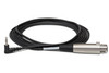HOSA XVM-110F 10 Foot Microphone Cable, XLR 3 Pin Female to Right-angle 3.5 mm TRS