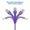 6 Inch Cat6A UTP Bendable Slim Ethernet Network Cable 28AWG Purple
