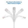 18 Inch Cat6A UTP Bendable Slim Ethernet Network Cable 28AWG White