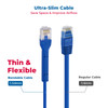 2 Foot Cat6A UTP Bendable Slim Ethernet Network Cable 28AWG Blue