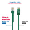7 Foot Cat6A UTP Bendable Slim Ethernet Network Cable 28AWG Green
