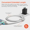 Chunky 180° 6 Foot 100W USB-C to USB-C Rugged Fast Charge Cable - White
