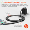 Chunky 180° 6 Foot 100W USB-C to USB-C Rugged Fast Charge Cable - Black