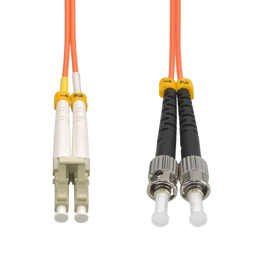 Ofnr Script 2 Meter LC/UPC ST/UPC OM2 Multimode Duplex OFNR Fiber Optic Patch Cable
