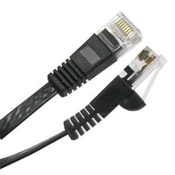 2 Foot Cat 6 Flat Ethernet Network Cable - Black