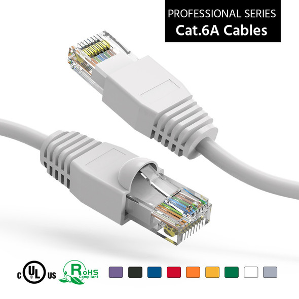 1 Foot Cat 6A UTP 10 Gigabit Ethernet Network Booted Cable - White