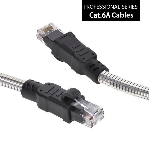 25 Foot Armored CAT 6A 10GB 24awg Rugged Outdoor UV Weatherproof Ethernet Network Cable