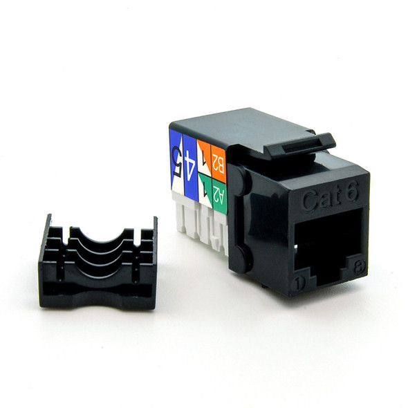 Cat6 Tool Type RJ45 Keystone Jack - Black